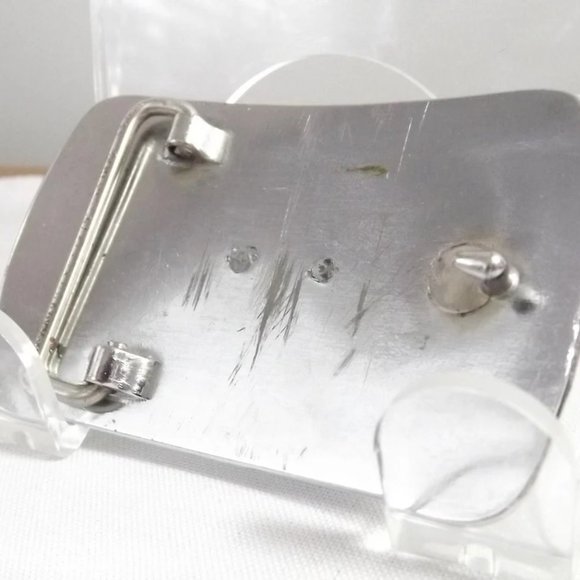 Shiny Chrome Silver-Tone Jaguar Belt Buckle - Picture 6 of 10